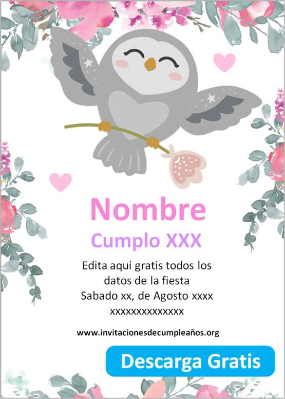 Invitaciones de Flores para editar de Cumpleaños cumpleaños